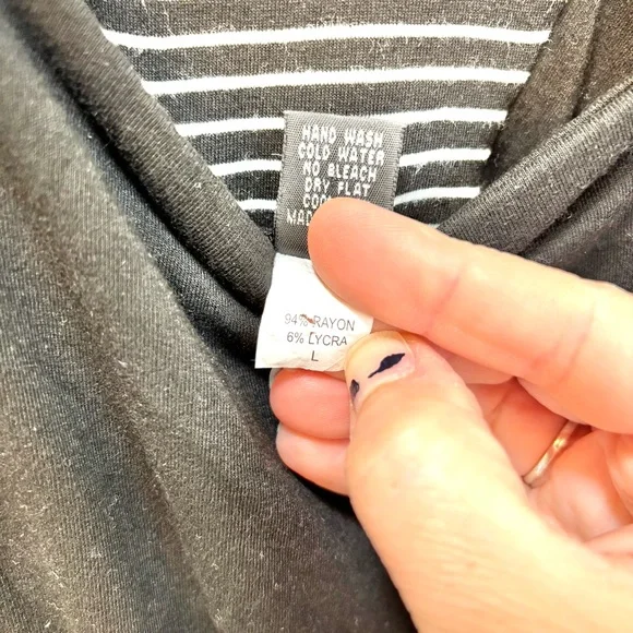 Only Hearts Black Dress Striped Back Made in USA Size Large Summer - Picture 5 of 8